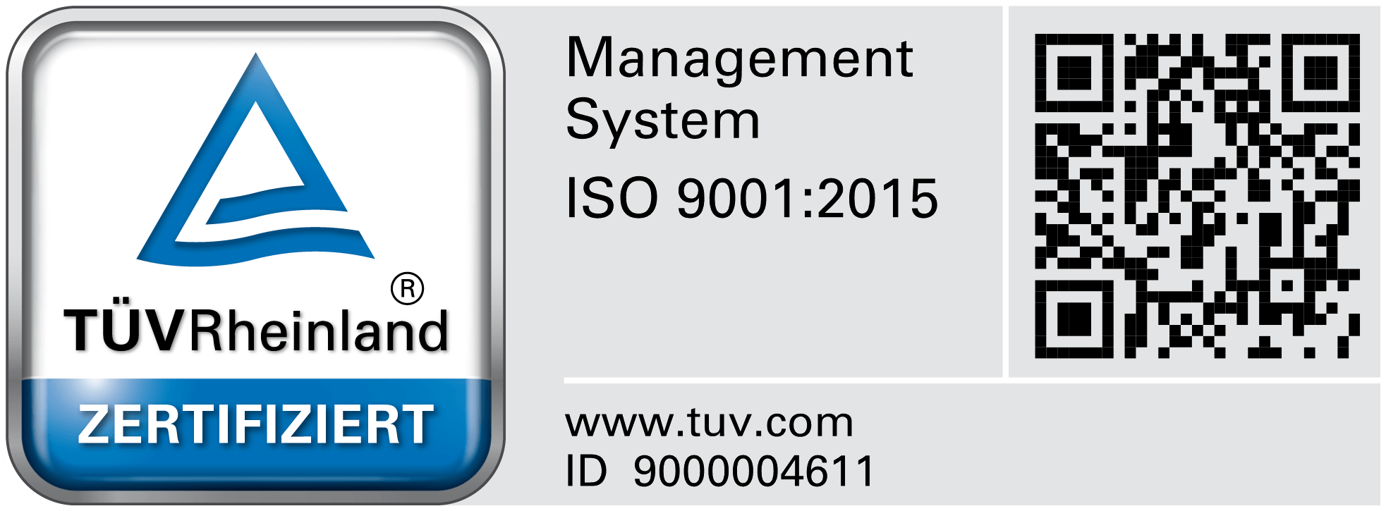Wir sind gemäß ISO 9001 zertifiziert